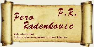 Pero Radenković vizit kartica